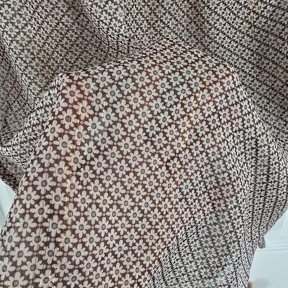 LC Lauren Conrad Women's Floral Pattern 3/4 Sleeve Round Neck Blouse size XS - Picture 7 of 12